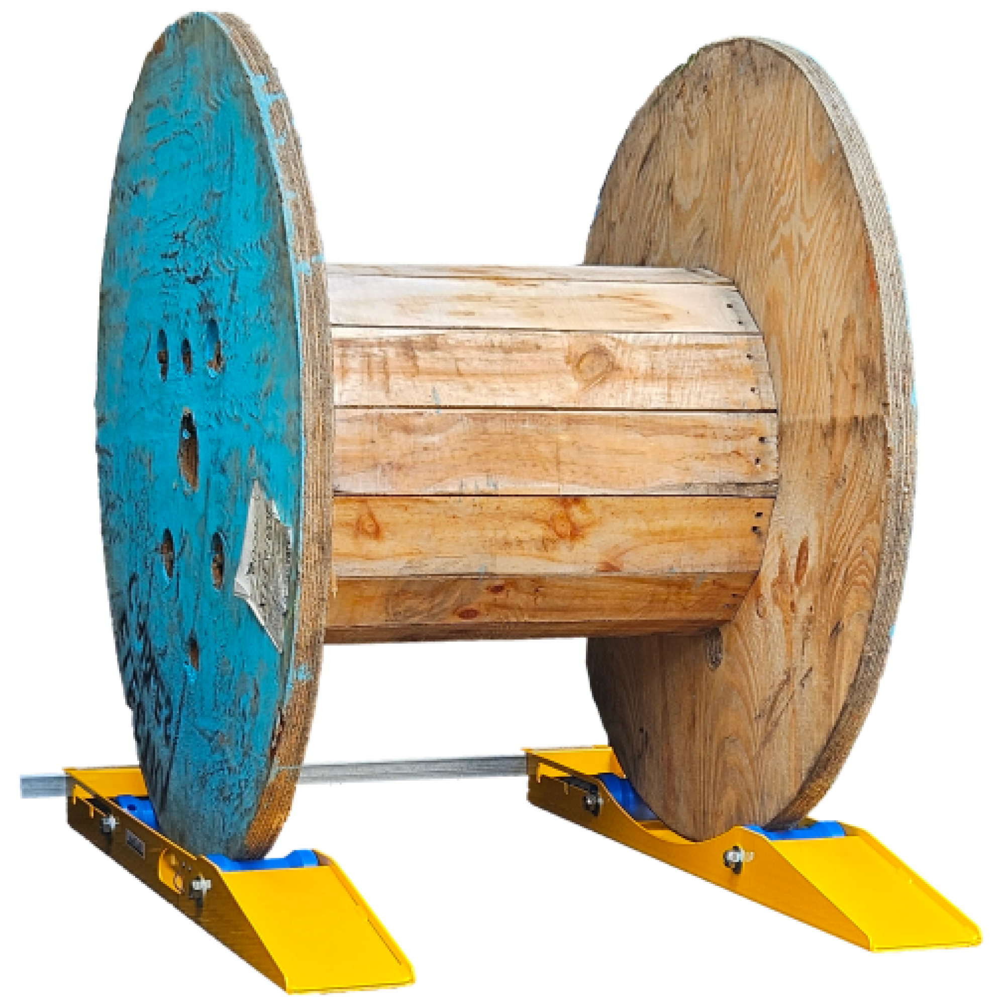 Cable drum channel cut out for full drum